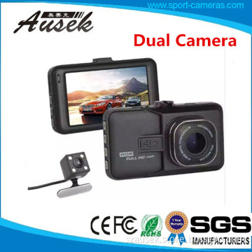 Dual lens !!! latest design full hd 1080p good night vision car recorder car camera front and back